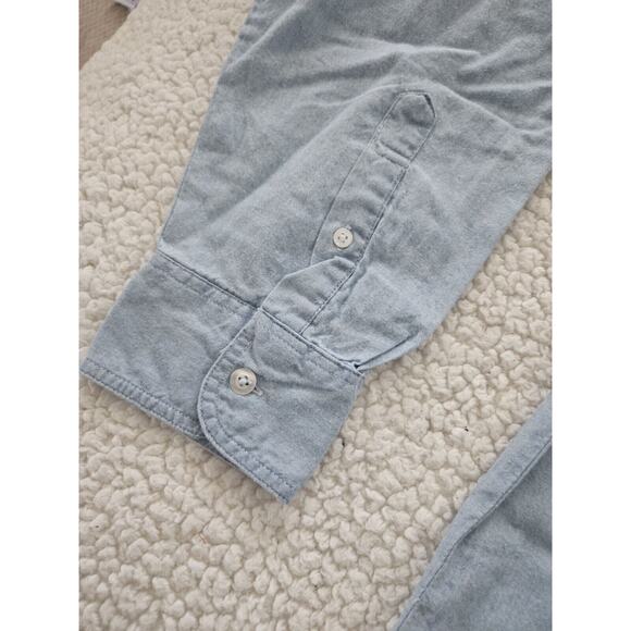 Vtg 90s Embroidered Mickey Inc Cotton Long Sleeve Jean Button Up Shirt Size XL - Picture 3 of 10